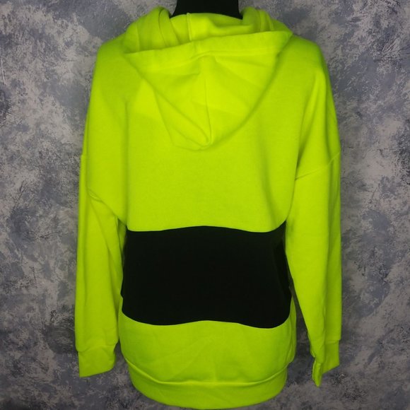 Stella Viva Highlighter Neon Yellow Pullover Hoodie Sweater size M - Picture 2 of 10